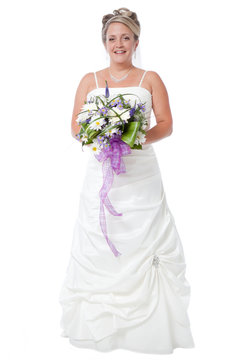 Happy bride in her dress