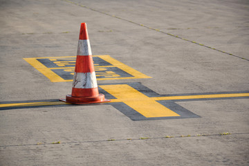 Traffic cone on the airport