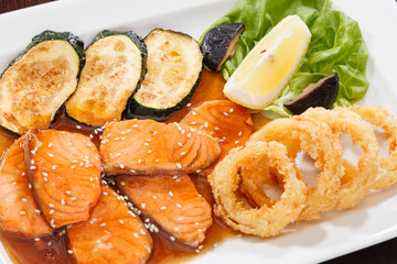 salmon with vegetables