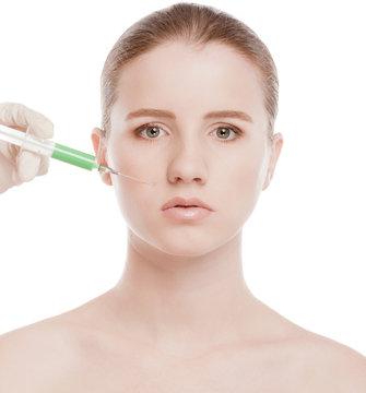 Cosmetic botox injection in face