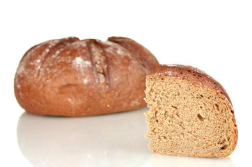 Homemade bread isolated on white background