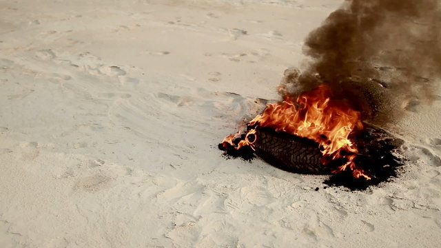 burning wreckage during hostilities
