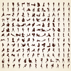 Women Silhouettes, pack of one hundred and eighty women