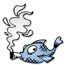 Funny smoke fish