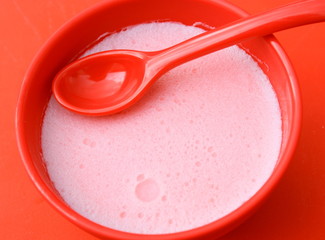 flan dessert à la framboise