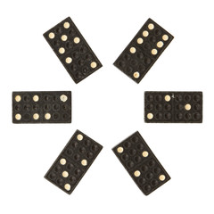 Close up of very old domino