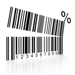 bar code as an open mouth with teeth