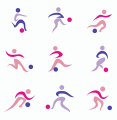 football, soccer player icons