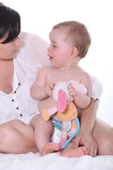 Mother and baby girl