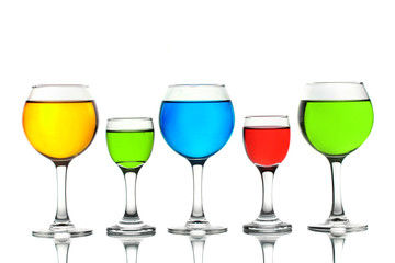 alcoholic cocktails isolated on white