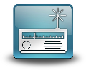 Light Blue 3D Effect Icon "Radio Receiver"