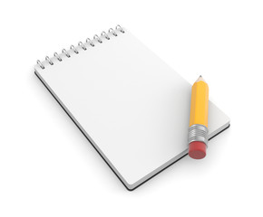 Notepad and pencil