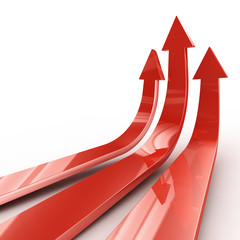 3D red arrows - Success concept