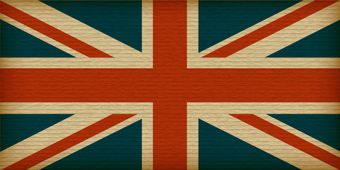 Vector Flag of United Kingdom on old paper. Eps10