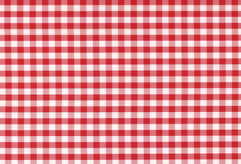 Classic linen red and white checked tablecloth texture