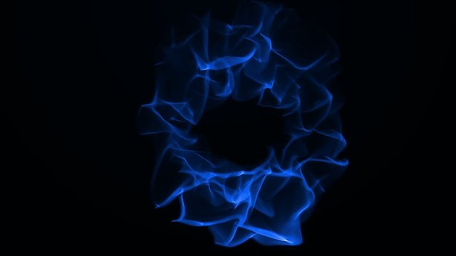 A ring of blue flames slowly rise.
