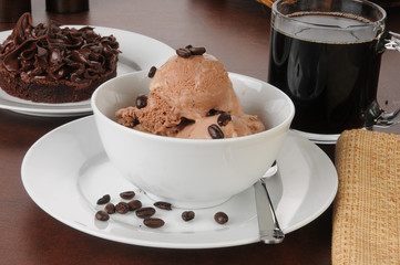 Coffee flavored ice cream