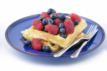 Waffles with berries
