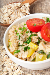 Oatmeal with vegetables for breakfast