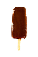 ice cream covered with chocolate