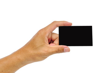 Blank card in a hand