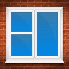 Window with sill in brick wall