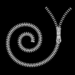 Spiral-shaped  zipper