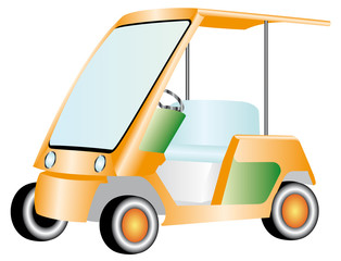 Colorful golf cart