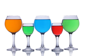 alcoholic cocktails isolated on white
