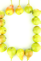 ripe pears isolated on white.