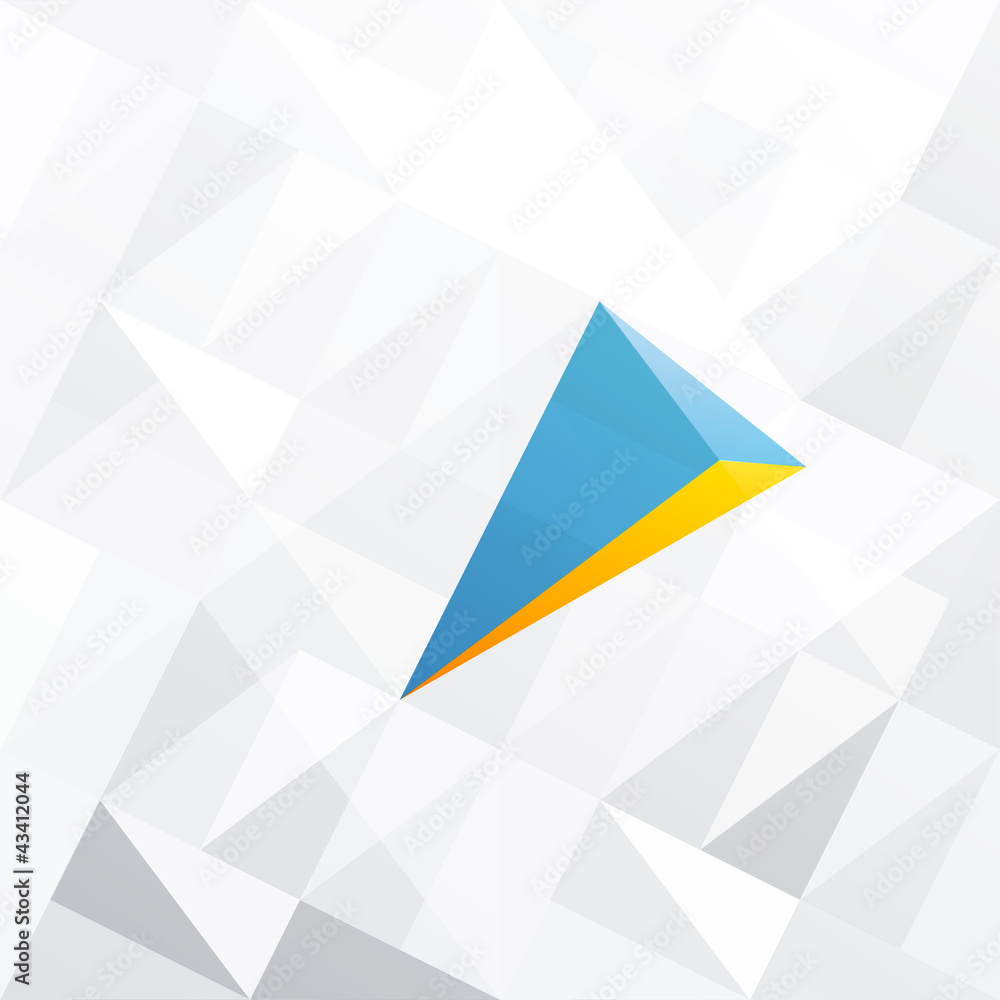 Poster blue arrow with orange accent. abstract background design, vecto