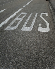 Bus lane sign road marking