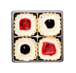 Strawberry and blueberry fancy gourmet fresh fruit dessert tarts
