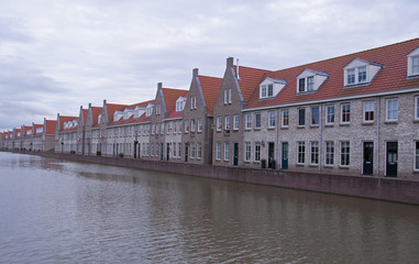 Fototapeta na wymiar new houses build in holland