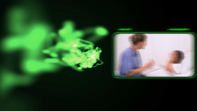 Medical videos with a green light