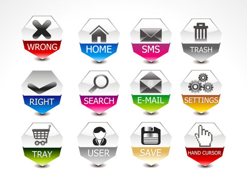 abstract glossy web icon set