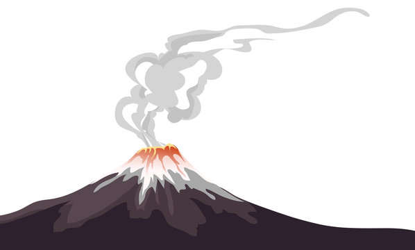 A Vector illustration of an erupting Volcano