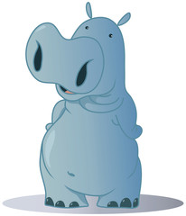 illustration of isolated hippo on white background