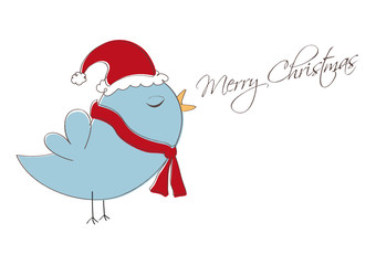 Süßer Vogel wünscht Merry Christmas