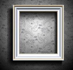 Picture Frame Wallpaper Background. Photo Frame on Grunge Wall - 43416217