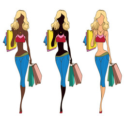 Fashion shopping girls