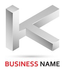 Alphabet logo design - metallic letter K