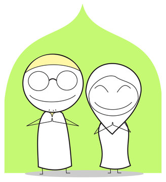 happy muslim couple