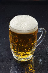 Beer and water drops