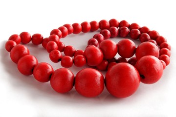 red wooden necklaces for folk costume