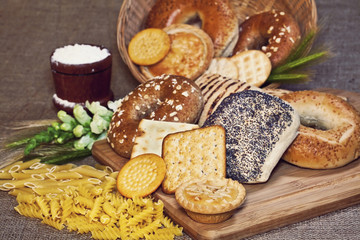 Assortment of bakery products