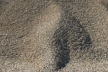 Heap of small gravel close-up as background