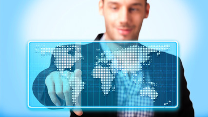 junger Mann wählt Ostküste Amerikas aus