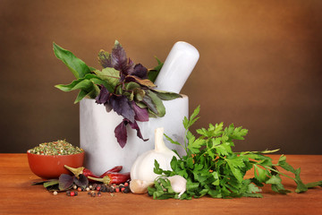 Set of ingredients and spice for cooking