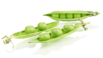 Green peas isolated on white